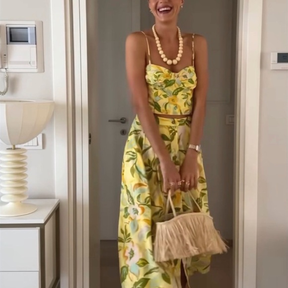 H&M Straw Fringe Handbag Raffia NWOT - Picture 3 of 9